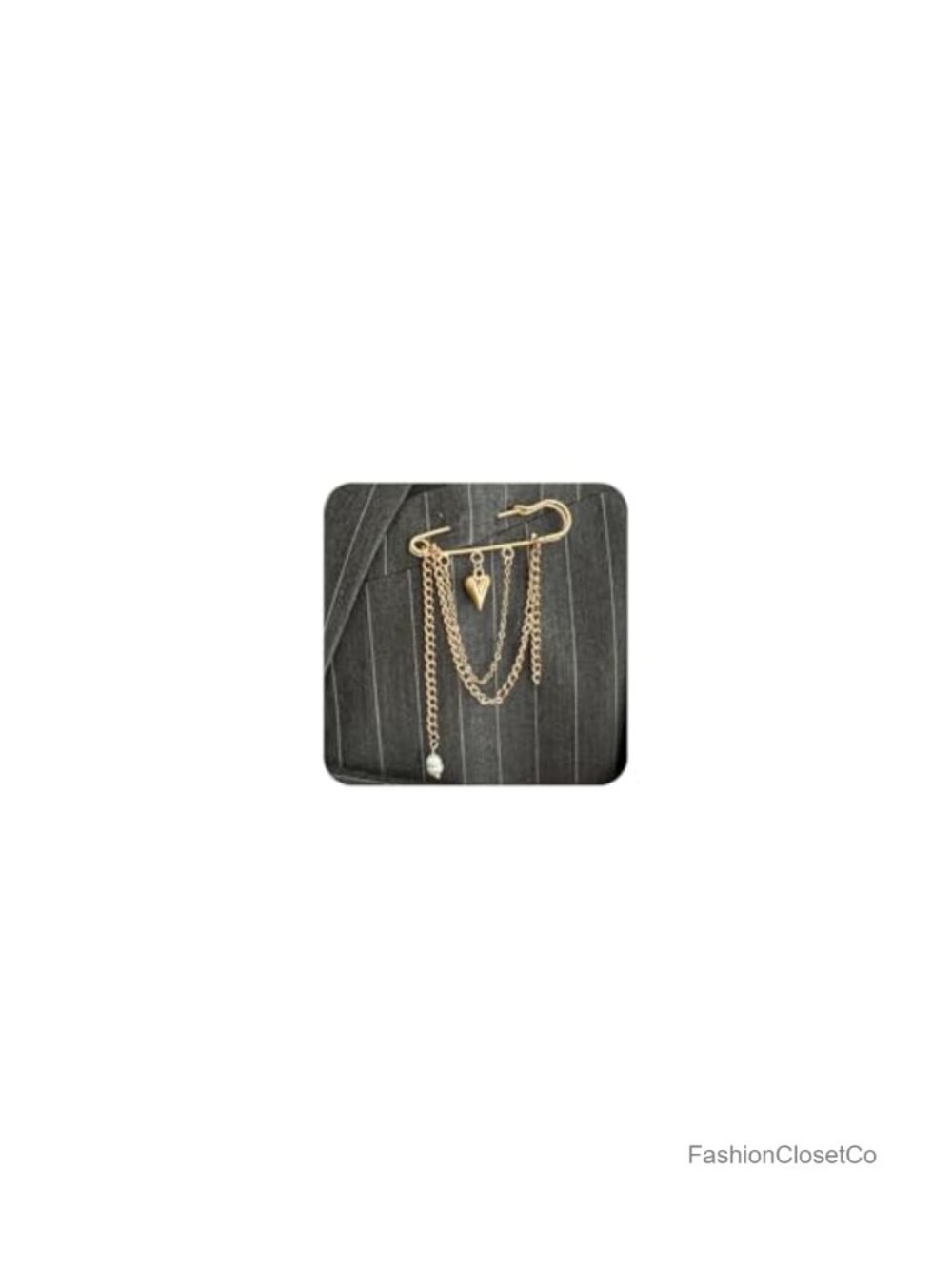 Layered Chain Tassel Brooch Pin Zinc Alloy Women's Sweater Jewelry